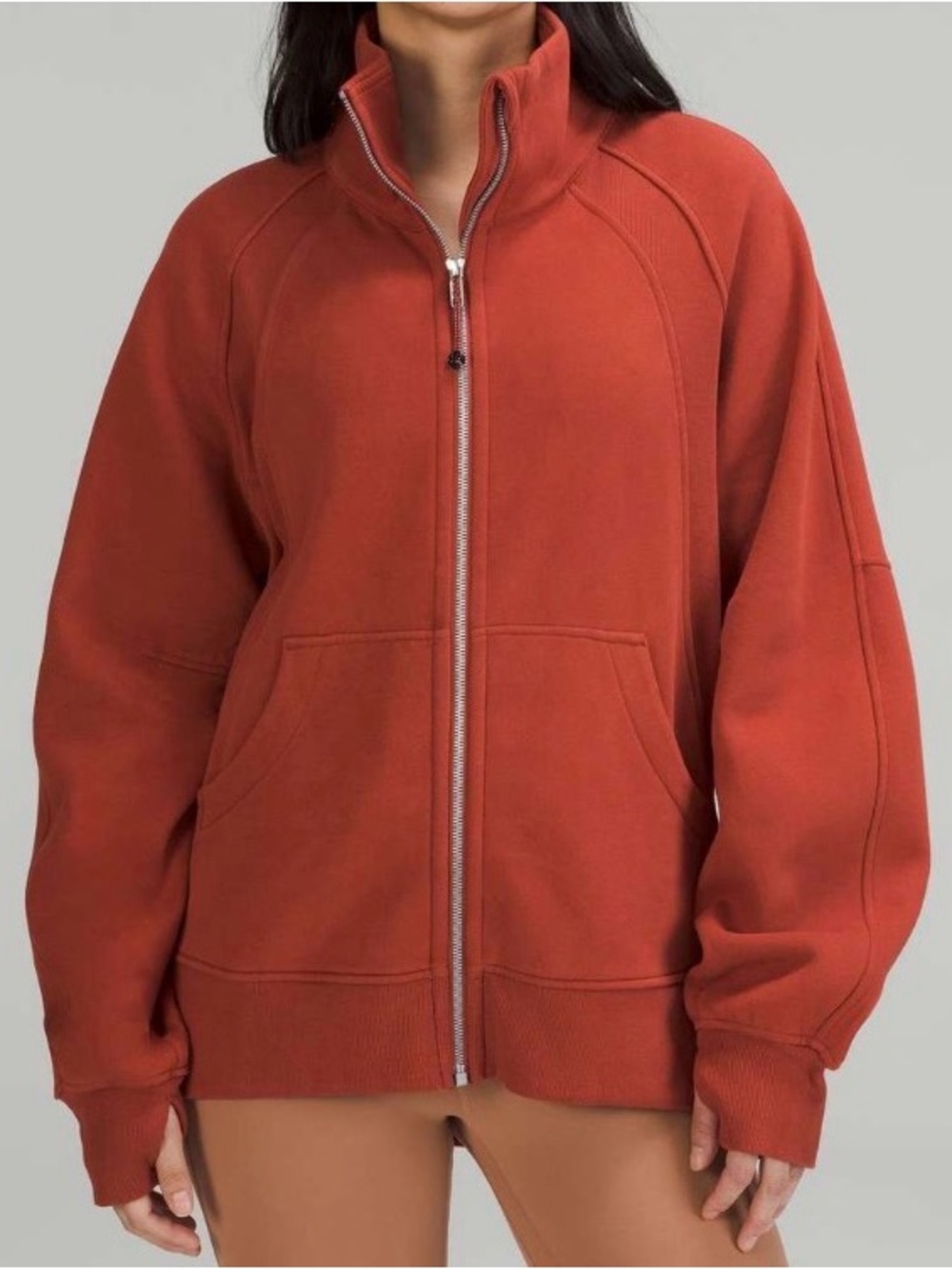 Lululemon Scuba Oversized Funnel Neck Full Zip ~ XS/S ~ Cayenne